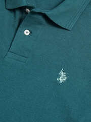 Verde - U.S. Polo Assn Texture Terry Polo Shirt - Imaginea 7 din 7