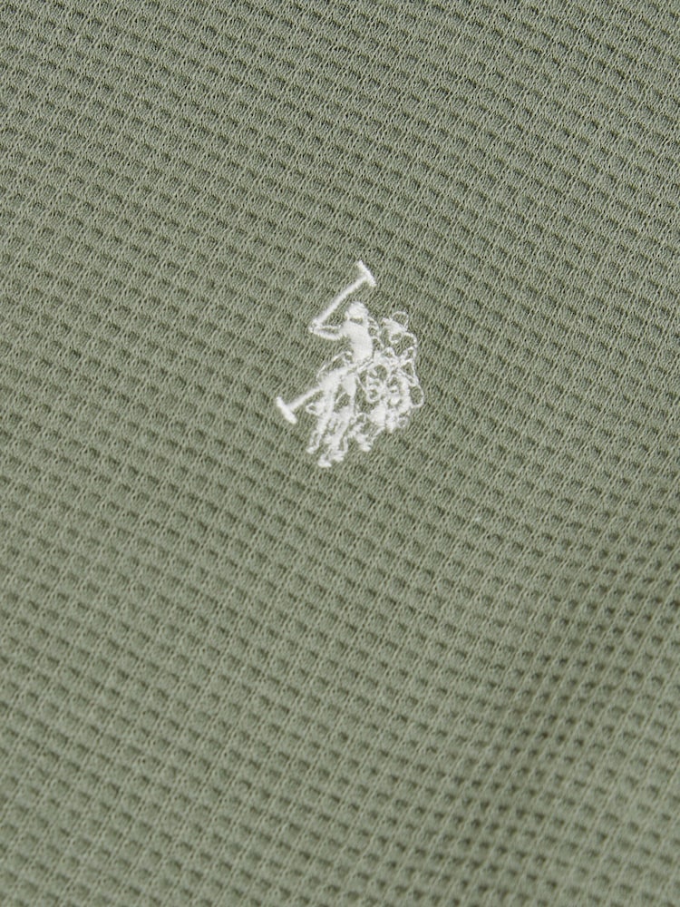 U.S. Polo Assn Green Waffle Jersey T-Shirt - Image 7 of 7