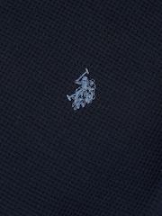 U.S. Polo Assn Blue Waffle Jersey T-Shirt - Image 7 of 7
