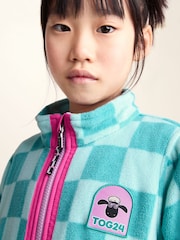 Tog 24 Green Lacaune Kids Shaun The Sheep Fleece Zip Jacket - Image 5 of 7