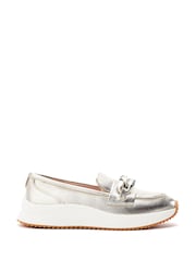 Moda in Pelle Gold Sorrento Leather Hybrid Shoes With Snaffle Trim - Image 1 of 3