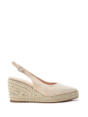Moda in Pelle Natural Kassani Metallic Raffia Wedge Shoes - Image 1 of 3