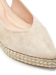 Moda in Pelle Natural Kassani Metallic Raffia Wedge Shoes - Image 3 of 3