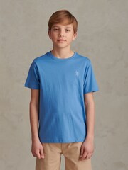 U.S. Polo Assn. Bright Blue Texture Double Horsemen T-Shirt - Image 1 of 7