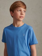 U.S. Polo Assn. Bright Blue Texture Double Horsemen T-Shirt - Image 4 of 7