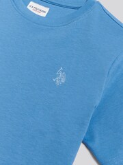 U.S. Polo Assn. Bright Blue Texture Double Horsemen T-Shirt - Image 7 of 7