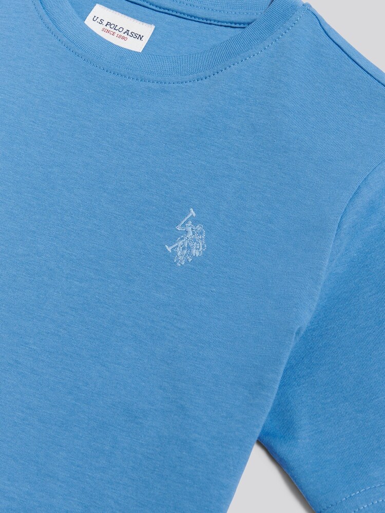 U.S. Polo Assn. Bright Blue Texture Double Horsemen T-Shirt - Image 7 of 7 U.S. Polo Assn. Bright Blue Texture Double Horsemen T-Shirt - Image 7 of 7