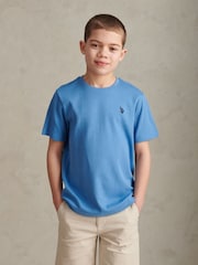 U.S. Polo Assn Sky Blue Vertical Texture T-Shirt - Image 1 of 7