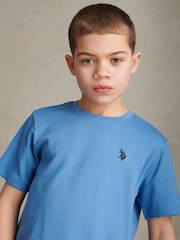 U.S. Polo Assn Sky Blue Vertical Texture T-Shirt - Image 2 of 7