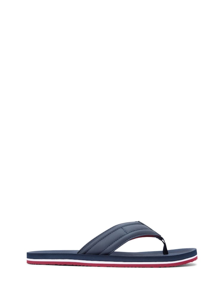Tommy Hilfiger Blue Flag Padded Strap Flip Flops - Image 2 of 6 Tommy Hilfiger Blue Flag Padded Strap Flip Flops - Image 2 of 6