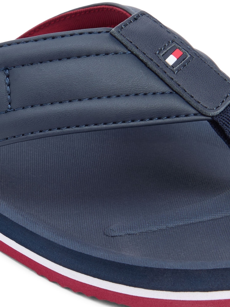 Tommy Hilfiger Blue Flag Padded Strap Flip Flops - Image 6 of 6 Tommy Hilfiger Blue Flag Padded Strap Flip Flops - Image 6 of 6