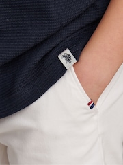 U.S. Polo Assn Blue Popcorn Texture Zip Polo Shirt - Image 5 of 8