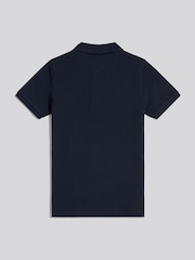 U.S. Polo Assn Blue Popcorn Texture Zip Polo Shirt - Image 7 of 8