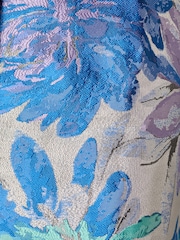 Adrianna Papell Blue Jacquard Tea Length Dress - Image 3 of 6