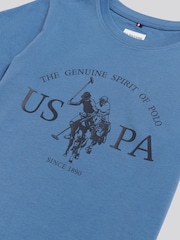U.S. Polo Assn. Steel Blue Double Horsemen Graphic T-Shirt - Image 7 of 7