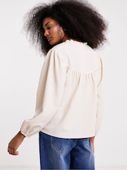Simply Be Nude Broderie Yoke Blouse - Image 2 of 4