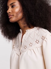 Simply Be Nude Broderie Yoke Blouse - Image 4 of 4
