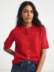 Simply Be Red Short Sleeve Cardigan - Image 1 of 4