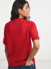 Simply Be Red Short Sleeve Cardigan - Image 2 of 4