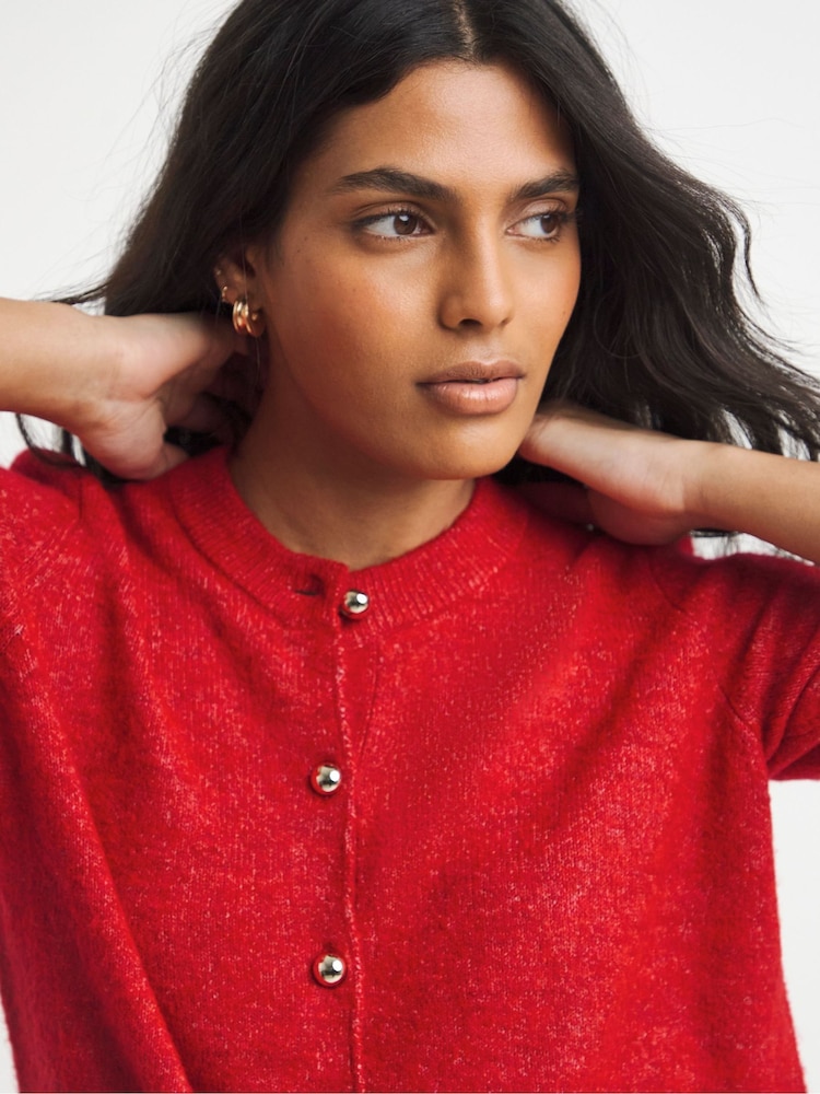 Simply Be Red Short Sleeve Cardigan - Image 4 of 4 Simply Be Red Short Sleeve Cardigan - Image 4 of 4