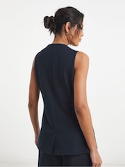 Simply Be Blue Chambray Look Waist Coat - Image 2 of 4