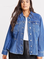 Simply Be Denim Tailored Trucker Jacket - Imaginea 2 din 4