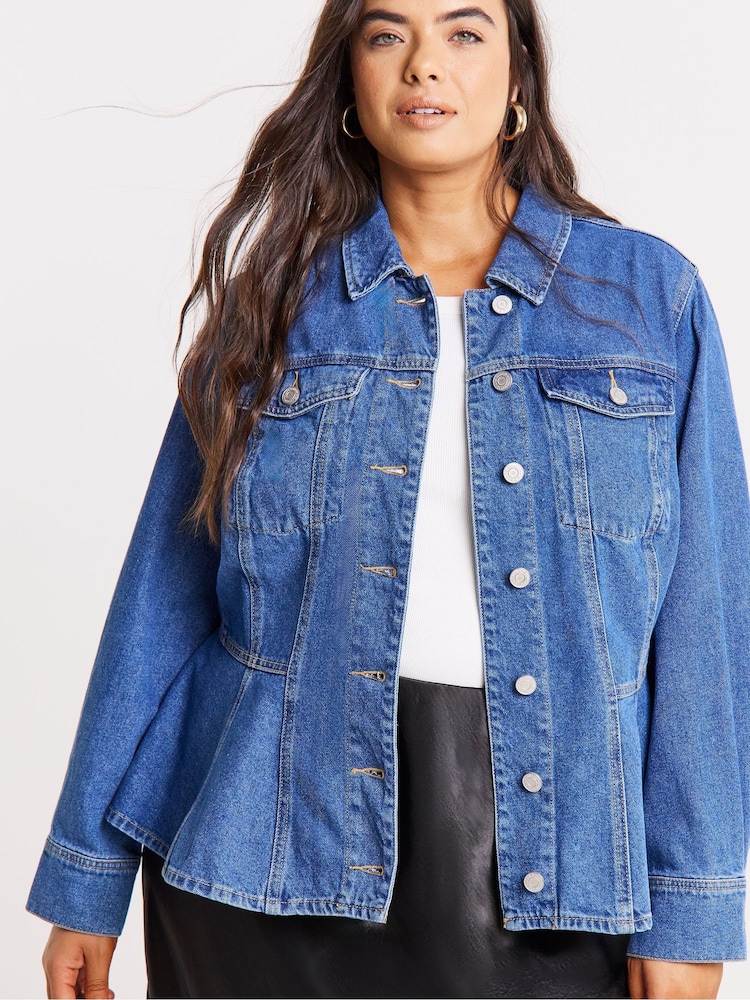 Simply Be Denim Tailored Trucker Jacket - Imaginea 2 din 4