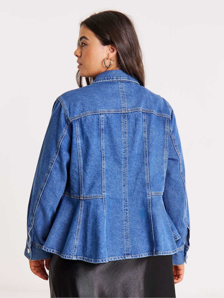 Simply Be Denim Tailored Trucker Jacket - Imaginea 4 din 4