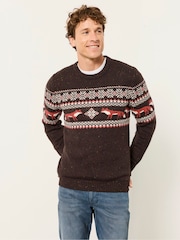 FatFace Fox Crew Neck Knitted Jumper - 5의 이미지 1