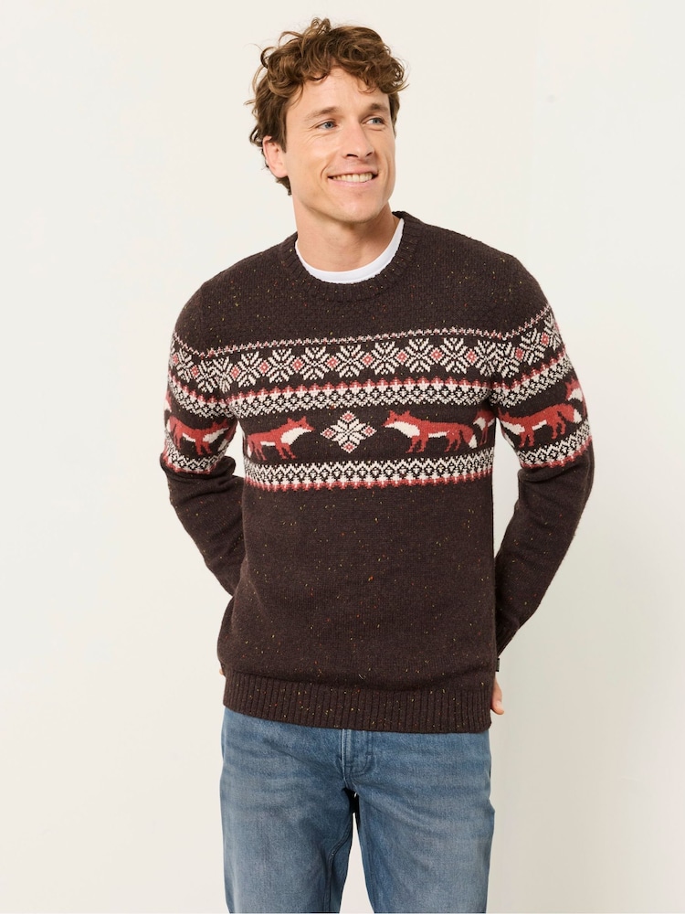 FatFace Fox Crew Neck Knitted Jumper - 5의 이미지 1