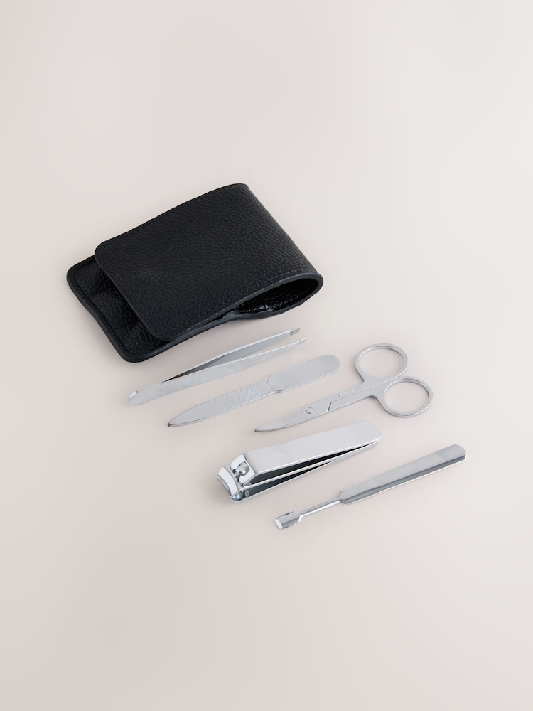 Black Manicure Kit In Faux Leather Case - Image 1 of 3