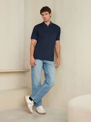 Navy Signature Zip Neck Polo Shirt - Image 2 of 8