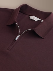 Purple Fig Signature Zip Neck Polo Shirt - Image 3 of 3