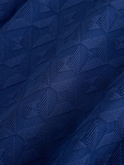 Blue Regular Fit Smart Jaquard Polo Shirt - Image 8 of 8