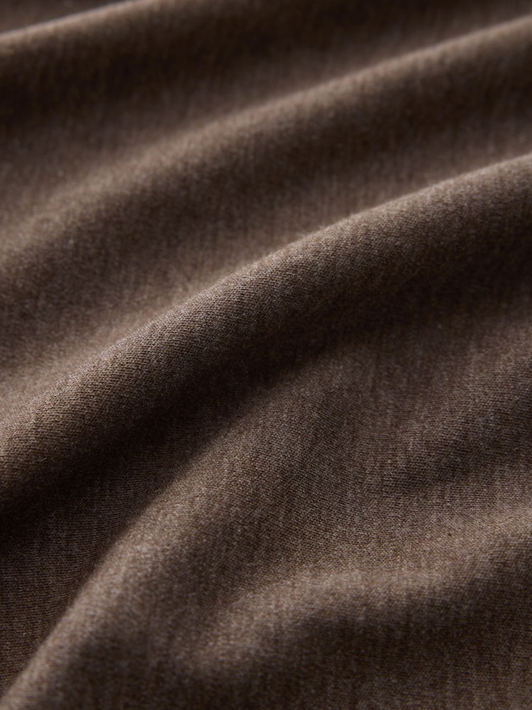 Brown Marl Signature Supima Smart Zip Neck Polo Shirt - Image 8 of 8 Brown Marl Signature Supima Smart Zip Neck Polo Shirt - Image 8 of 8