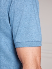 Blue Marl Signature Supima Smart Zip Neck Polo Shirt - Image 5 of 9
