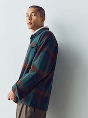 Grün/Rot, Karomuster - Heritage Long Sleeve Overshirt - Bild 3 von 9