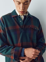 Grün/Rot, Karomuster - Heritage Long Sleeve Overshirt - Bild 5 von 9