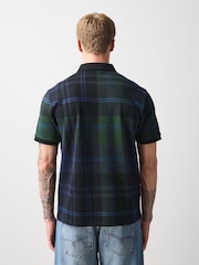 Green/Black Heritage Check Cotton Regular Fit Polo Shirt - Image 4 of 8