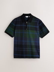 Green/Black Heritage Check Cotton Regular Fit Polo Shirt - Image 6 of 8