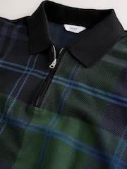 Green/Black Heritage Check Cotton Regular Fit Polo Shirt - Image 8 of 8