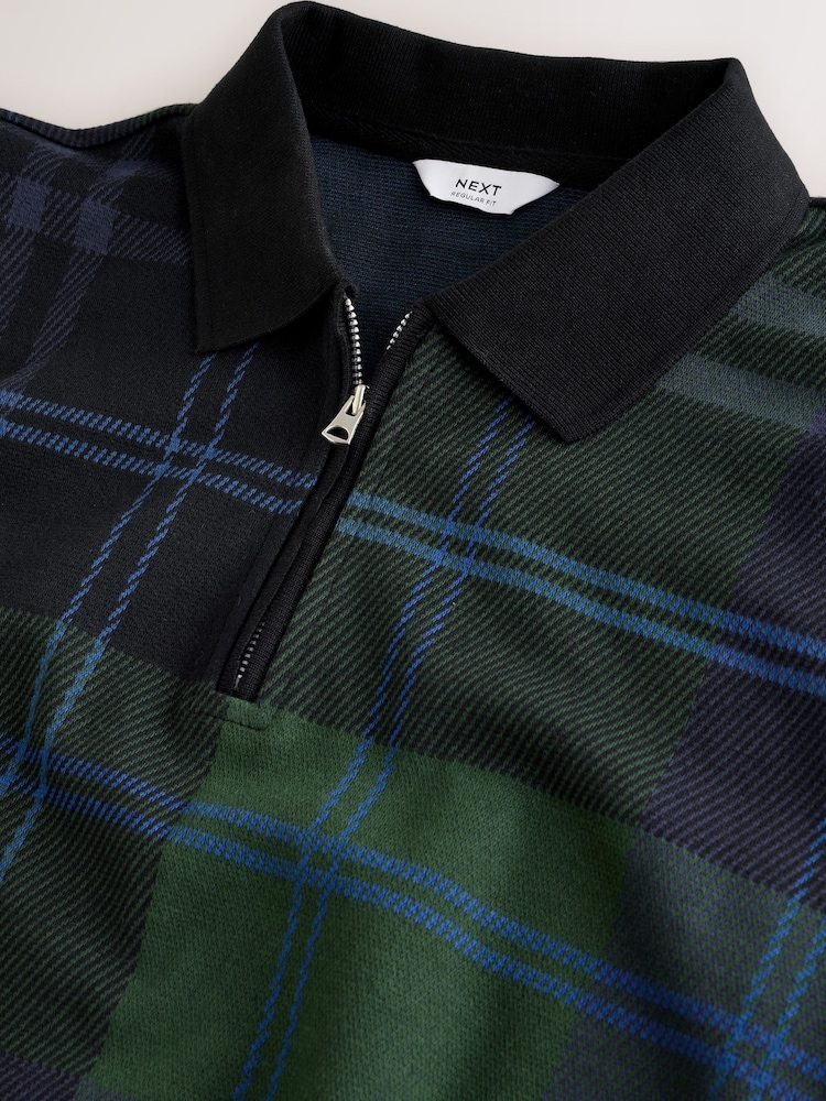 Green/Black Heritage Check Cotton Regular Fit Polo Shirt - Image 8 of 8 Green/Black Heritage Check Cotton Regular Fit Polo Shirt - Image 8 of 8
