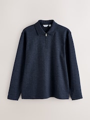 Navy Heritage Herringbone Long Sleeve Polo Shirt - Image 5 of 7