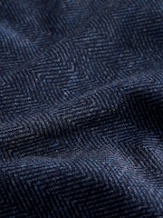 Navy Heritage Herringbone Long Sleeve Polo Shirt - Image 7 of 7