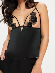 Ann Summers Black Delphine Satin Cami Set - Image 3 of 5