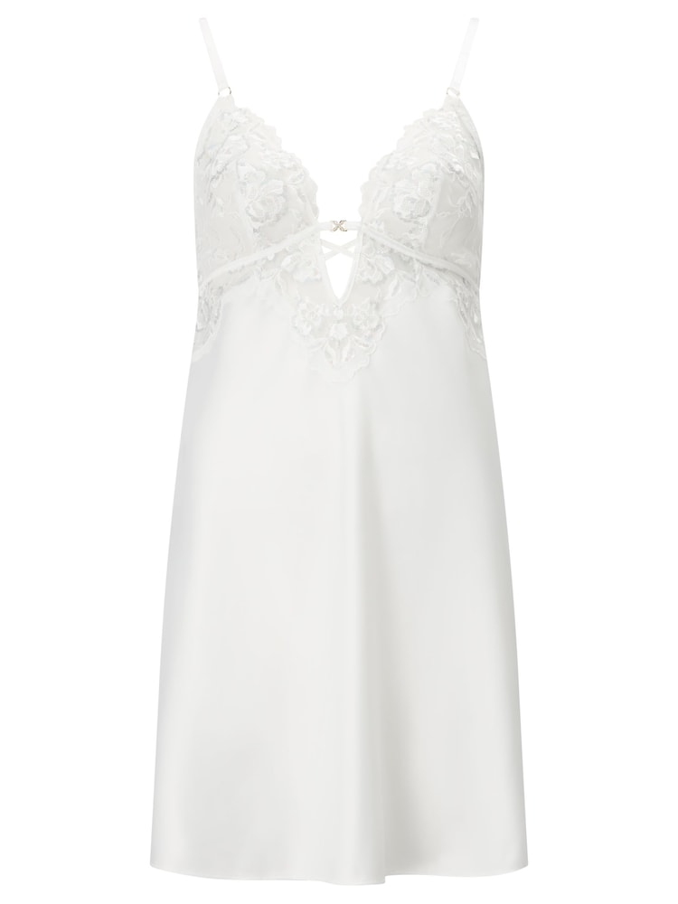 Ann Summers Off White Endless Attraction Satin and Embroidered Mesh Chemise Nightie - Image 4 of 4
