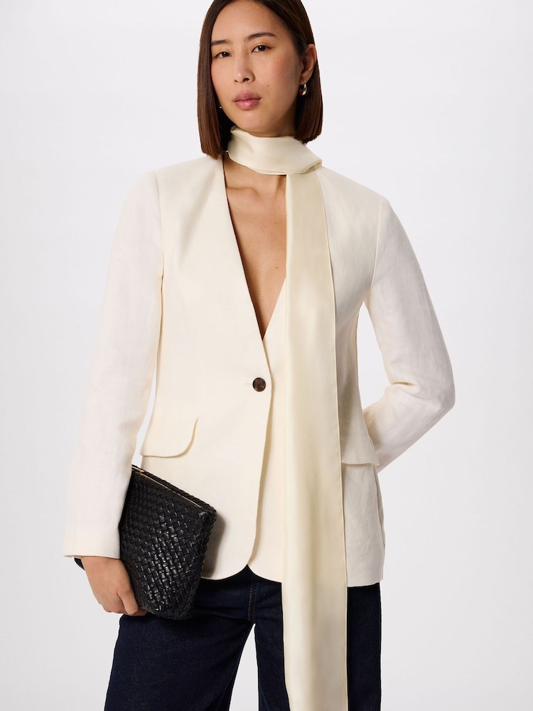 أبيض - Whistles Collarless Linen Blazer - Image 1 of 4 أبيض - Whistles Collarless Linen Blazer - Image 1 of 4