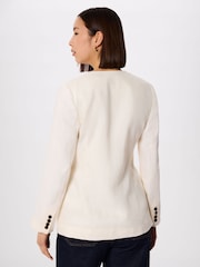 أبيض - Whistles Collarless Linen Blazer - Image 2 of 4