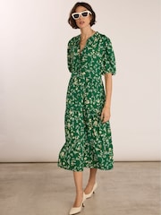 Baukjen Green Mariella Printed Midi Dress - Image 1 of 5
