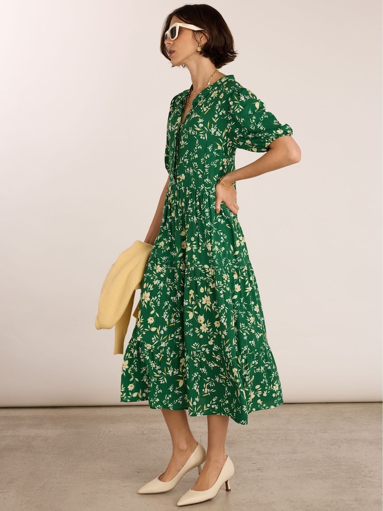 Baukjen Green Mariella Printed Midi Dress - Image 2 of 5